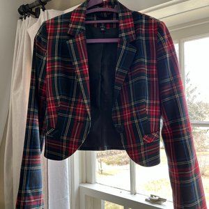 Cropped Plaid Blazer H&M